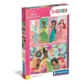 puzzle-2x60-super-kolor-princess-24824-clementoni