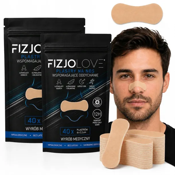 PREMIUM PLASTRY NA NOS FIZJOLOVE - ODDYCHANIE CHRAPANIE SEN TRENING 40 SZT