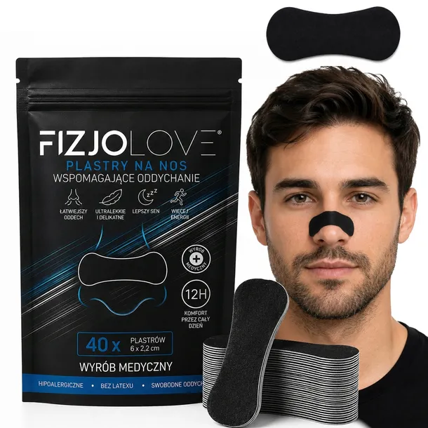 PREMIUM PLASTRY NA NOS FIZJOLOVE - ODDYCHANIE CHRAPANIE SEN TRENING 40 SZT