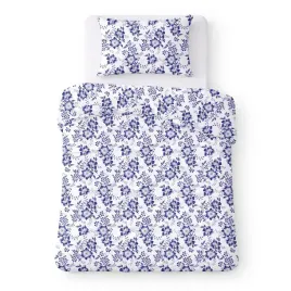 posciel-bawelniana-140x200-biala-w-granatowe-kwiaty-klasyczny-cotton-home