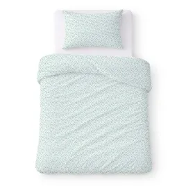 posciel-bawelniana-140x200-biala-w-drobne-zielone-kwiaty-cotton-home