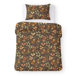 posciel-bawelniana-140x200-brazowa-w-liscie-jesienne-jesienny-cotton-home