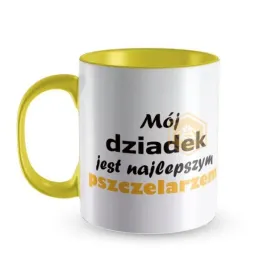 kubek-z-nadrukiem-zolty-moj-dziadek-jest-najlepszym-pszczelarzem