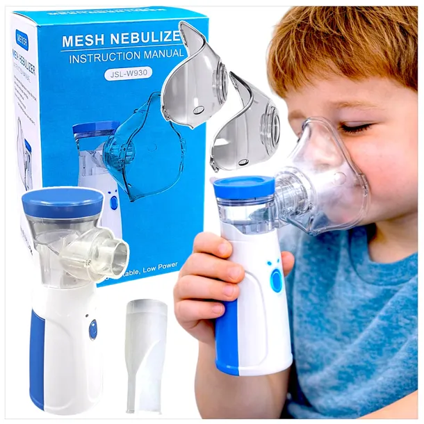 INHALATOR NEBULIZATOR 2 MASKI DLA DZIECI I DOROSŁYCH PRZENOŚNY CICHY USB