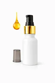 butelka-szklana-100ml-biala-matowa-z-pompka-zloto-czarna-do-kremu-oleju