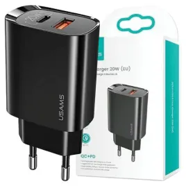 usams-ladowarka-sieciowa-t35-20w-1x-usb-c-1x-usb-a-pd3-0-qc3-0-czarna