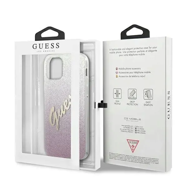 guess-etui-hardcase-do-iphone-12-pro-max-67-glitter-gradient-script