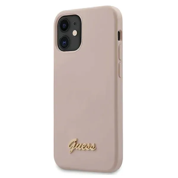 guess-etui-hard-case-do-iphone-12-mini-54-silicone-script-gold-logo