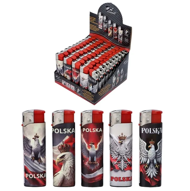 Zapalniczka Piezoelektryczna Polska mix 50szt BOX Gazowa