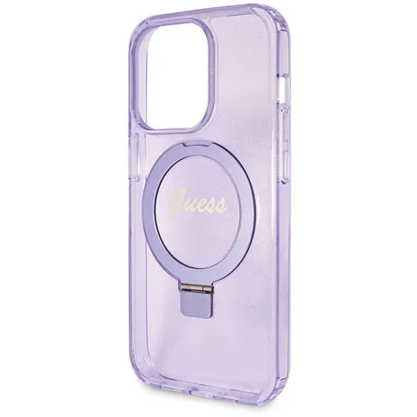 guess-pokrowiec-hardcase-do-iphone-13-pro-max-61-ring-stand-script-glitter-material-tworzywo-sztuczne