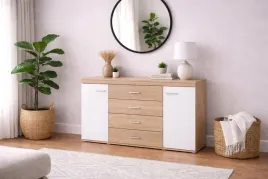 komoda-160-cm-dab-sonoma-bialy-mat-do-salonu-pojemna-szafka-nowoczesna
