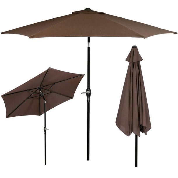 Parasol ogrodowy składany 260 cm duży na balkon brązowy