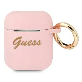 guess-etui-gua2sssi-do-airpods-1-2-silikonowe-vintage-script-zamek-ochronny