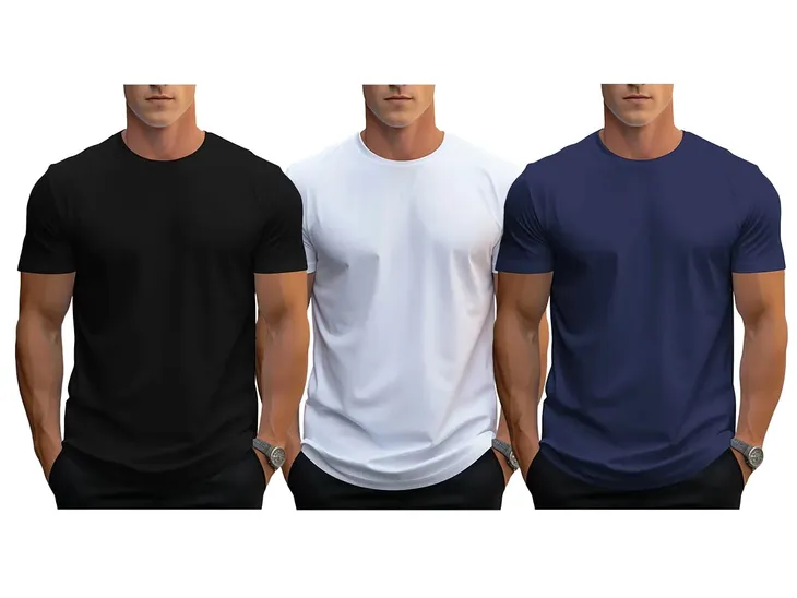 T-SHIRT MĘSKI KOSZULKA ZESTAW KOMPLET 3 szt ~ L ~ PODKOSZULKI 100% BAWEŁNA