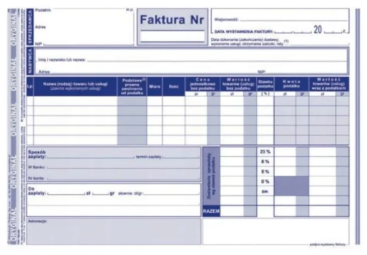 faktura-103-xe-stan-opakowania-oryginalne