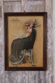 franciszek-starowieyski-obraz-pastel-za-szklem-abstrakcja-potwor