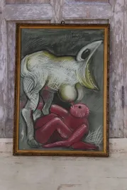 franciszek-starowieyski-obraz-pastel-za-szklem-abstrakcja-potwor
