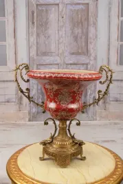 porcelanowa-waza-amfora-puchar-czerwona-secesja-okuta-brazem