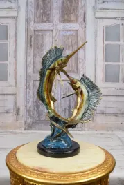 marliny-zaglice-dwie-ryby-figura-z-brazu-zloconego-rzezba-posag