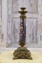 granatowy-swiecznik-z-brazu-porcelana-secesja-unikat