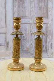 dwa-porcelanowe-swieczniki-porcelana-zlocone-malowane-secesja
