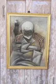 beksinski-pastel-na-kartonie-za-szklem-stary-obraz-abstrakcja