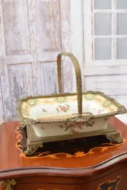 stara-patera-kosz-koszyk-vintage-porcelana-braz