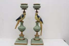 dwa-swieczniki-papugi-porcelana-i-braz-85cm