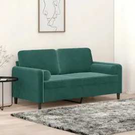 2-osobowa-sofa-z-poduszkami-ciemnozielona-140-cm-aksamit
