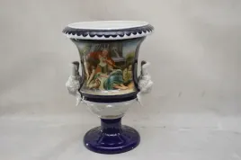 kobaltowa-porcelana-puchar-waza-urna-malowana