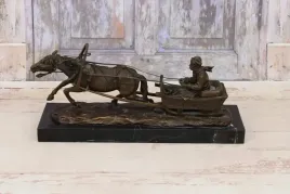 zaprzeg-wyprawa-kozaka-na-polowanie-figura-rzezba-z-brazu