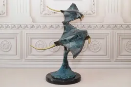 dwie-plaszczki-plaszczka-ryby-ryba-figura-z-brazu-zloconego-rzezba-posag