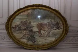 j-falat-zimowy-pejzaz-wyprawa-na-polowaniu-stary-polski-obraz