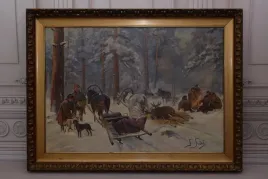 j-falat-zimowy-pejzaz-wyprawa-na-polowanie-stary-polski-obraz
