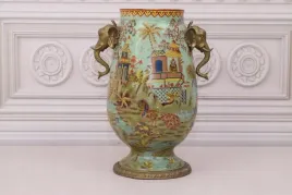 porcelanowy-wazon-slonie-zielony-porcelana-braz-sygnowany