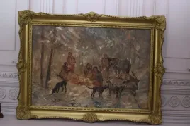 j-falat-zimowy-pejzaz-wyprawa-na-polowanie-stary-polski-obraz