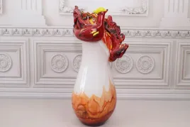 wazon-bialo-czerwony-z-ptakiem-murano-style-grube-wloskie-szklo-prezent