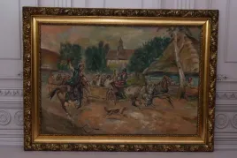 wojciech-kossak-wesele-krakowskie-polski-stary-obraz-olejny-90x120cm