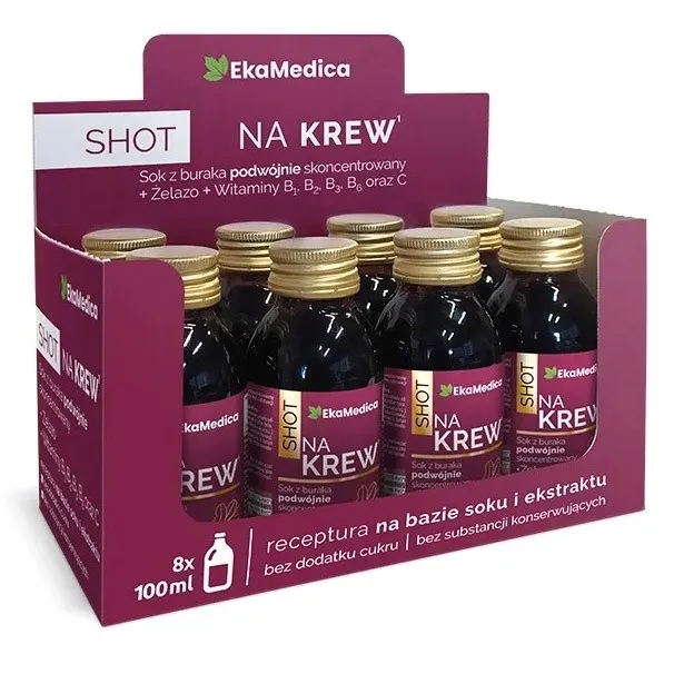 Suplement diety EkaMedica Shot na krew płynny 8x100 ml