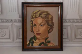 t-de-lempicka-portret-francuskiej-damy-stary-obraz-olejny-z-francji