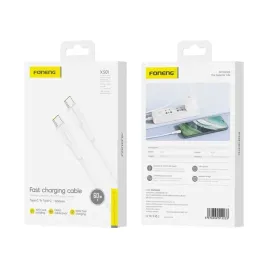 foneng-kabel-xs01-usb-c-usb-c-pd-60w-1m-bialy