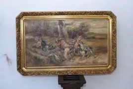 j-falat-atak-psow-na-jelenia-los-jelen-natura-stary-obraz-olejny