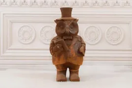 pan-sowa-z-ksiazka-stara-figura-z-zeliwa-zeliwo-prezent-dekoracja