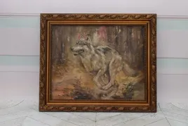 j-falat-biegnacy-wilk-wilczur-natura-polski-stary-obraz-olejny