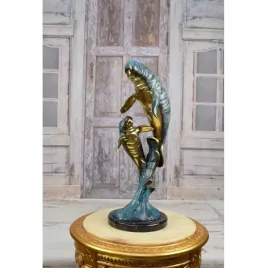 krowa-morska-manatee-syrena-morska-figura-z-brazu-zloconego-rzezba