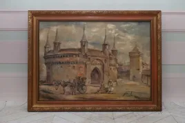 j-falat-barbakan-rynek-krakowski-stary-polski-obraz-kolekcja