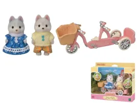 sylvanian-families-epoch-zestaw-5637-pieski-husky-na-rowerze-zestaw