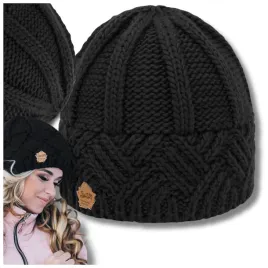 czapka-damska-pleciona-zimowa-beanie-jesienna-ocieplana-czarna-gruba-ciepla