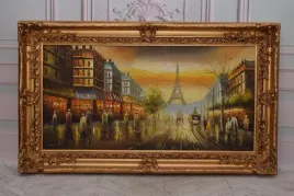 francja-paryz-obraz-olejny-na-plotnie-146x86cm-gruba-zlota-rama