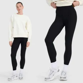 legginsy-damskie-4f-sportowe-prazkowane-dzianina-wysoki-stan-slim-czarne-s